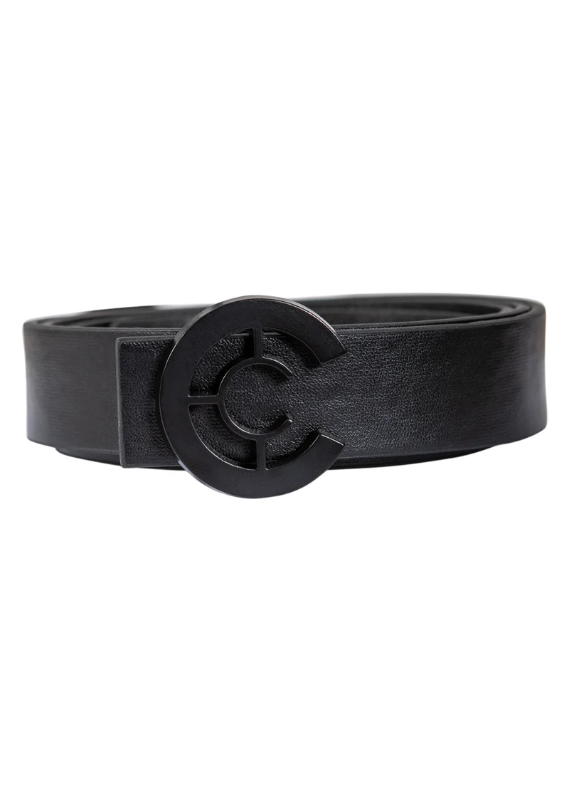 BRED LOGO-BÄLTE - Black - 100 (Black buckle)