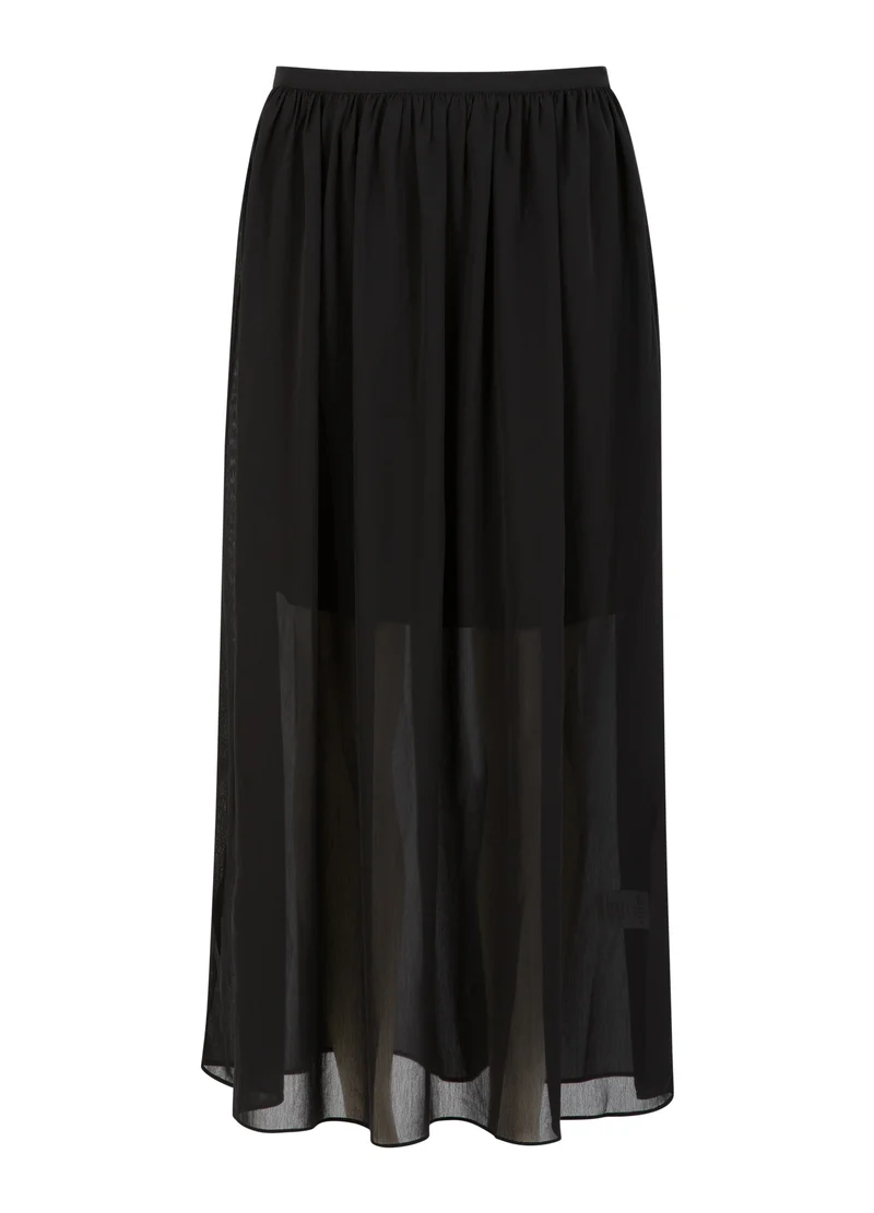 Transparent midi skirt - Black