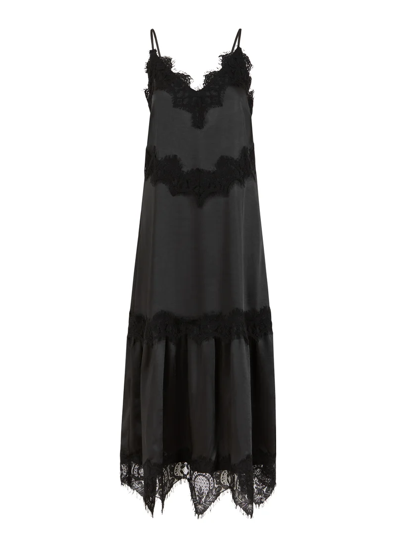 Dress with lace detail - Black