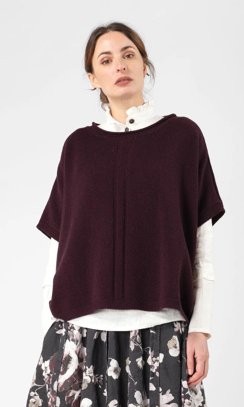 Stickad väst i ull, oversize