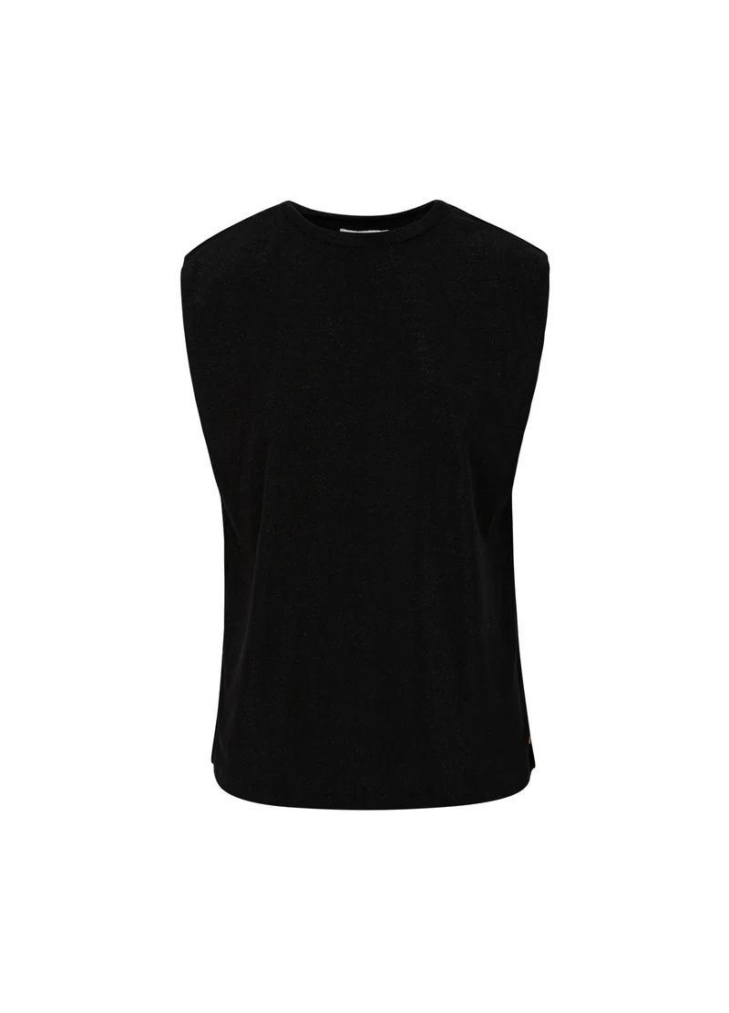 TOP I LUREX JERSEY - Black