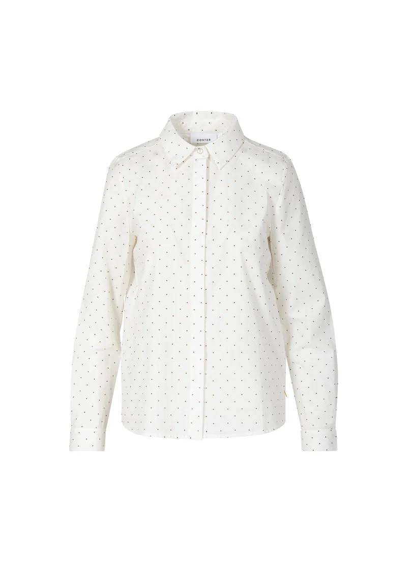 BLUS MED PRICKAR - FIGURSYDD - Sand / white dot