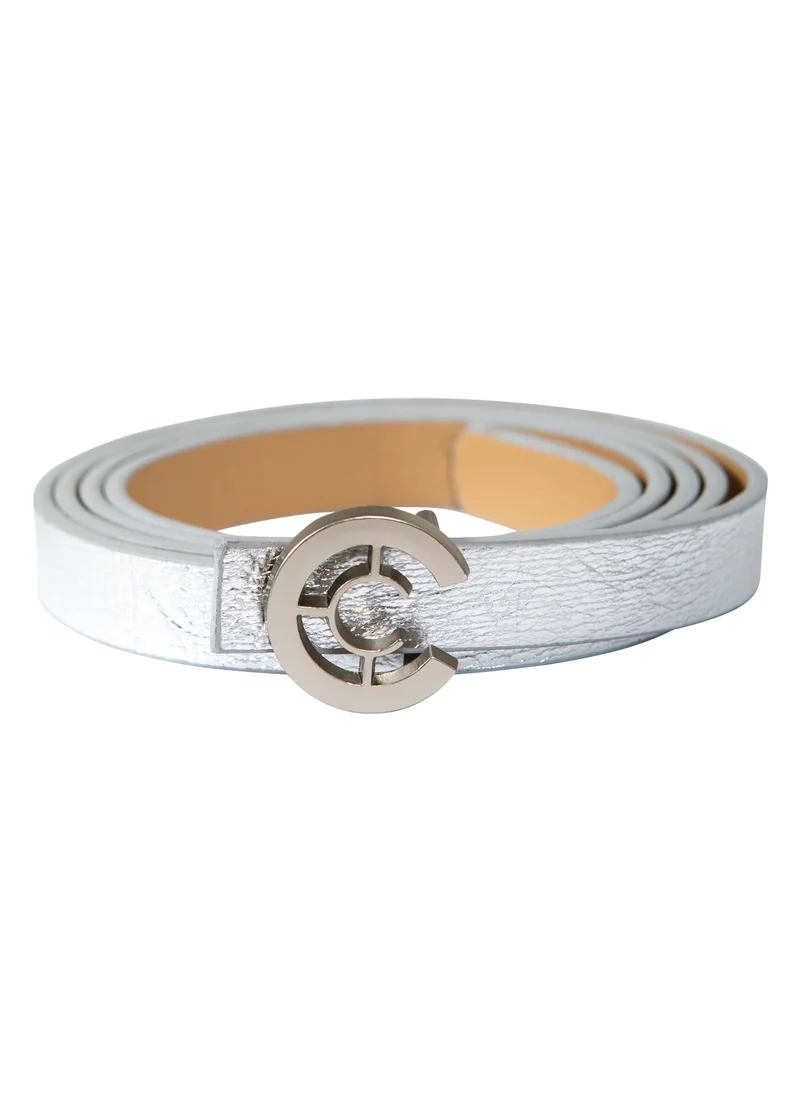 LITEN LOGO BÄLTE - Silver metallic - 242 (Silver buckle)