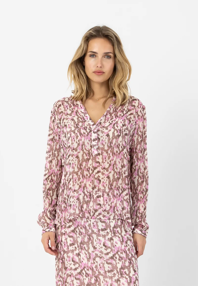 BLUS I DRÖMLANDS TRYCK - Pink dreamscape print