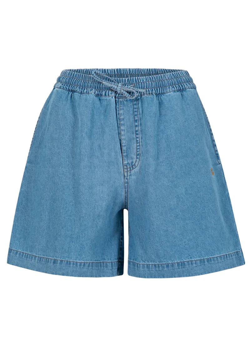ELENORA DENIM LÅNGA SHORTS - SILLE PASSFORM - Light denim blue