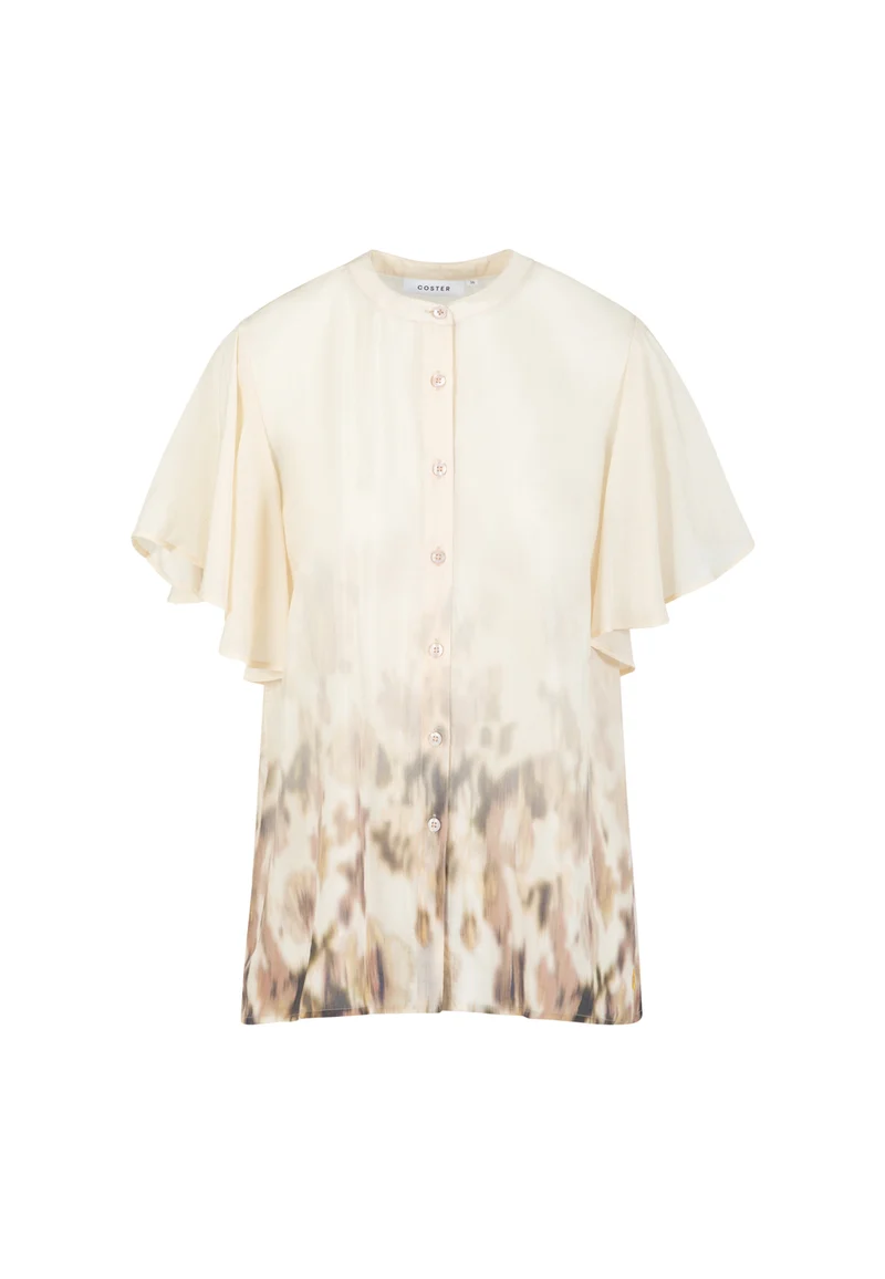 VOLANGTOPP I BLOMMIG KANTTRYCK - Floral border print