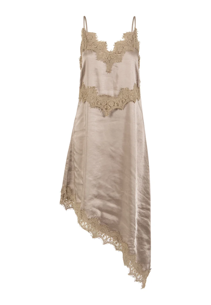 Dress with lace detail - Champagne