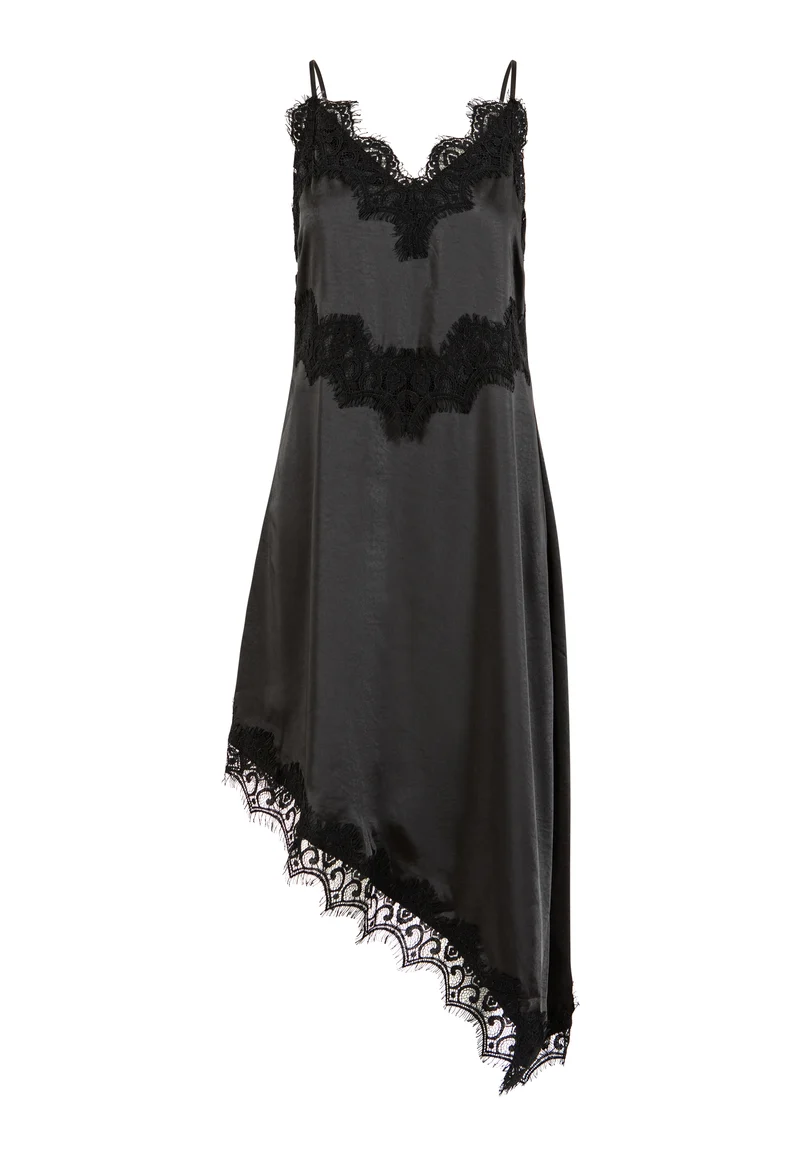 Dress with lace detail - Black