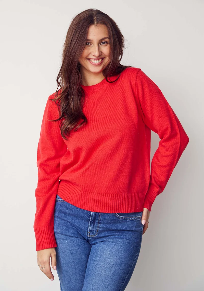 Gwen Basic Pullover - Fresh Red