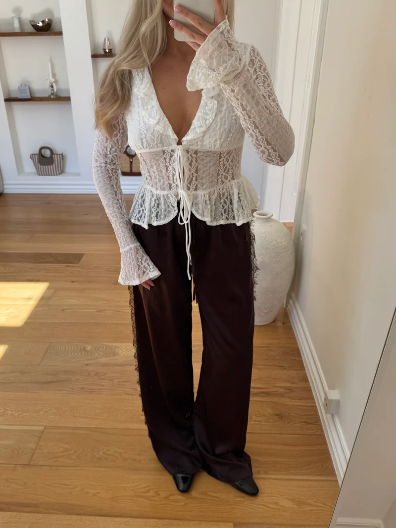 Amalie bukser mørkebrun tall