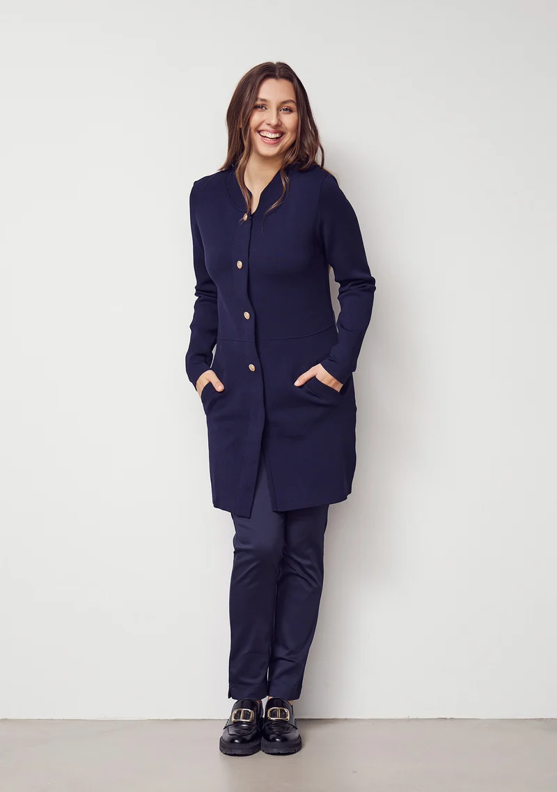 Jena Button Cardigan - Navy