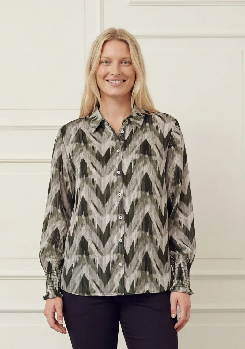 Vibse Shirt - Khaki ZigZag