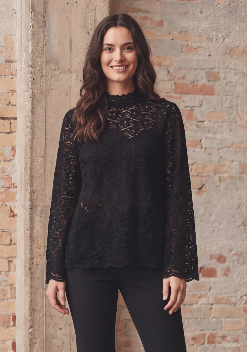 Kamille Lace Blouse - Black
