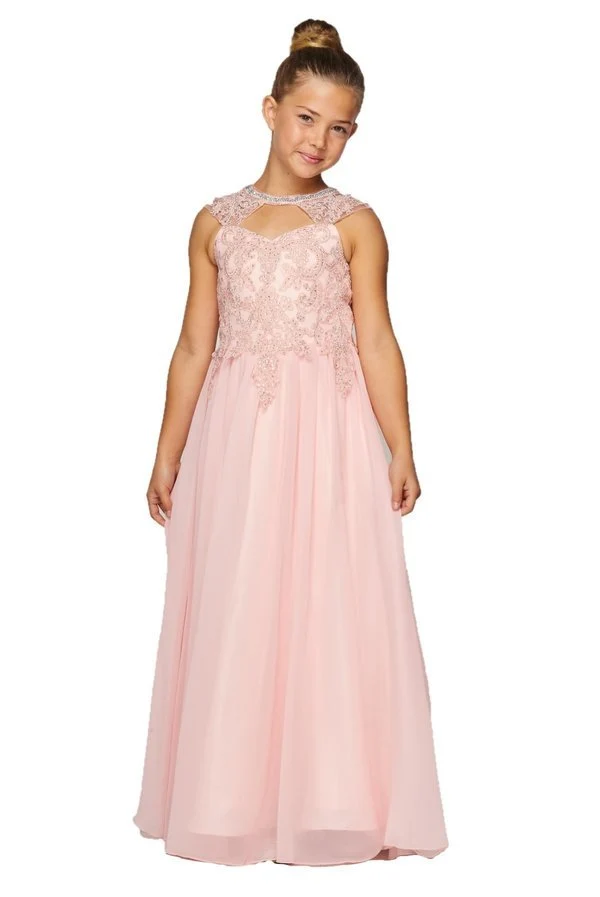 Halter Stone Lace Chiffong Festklänning från Cinderella Couture USA 5084