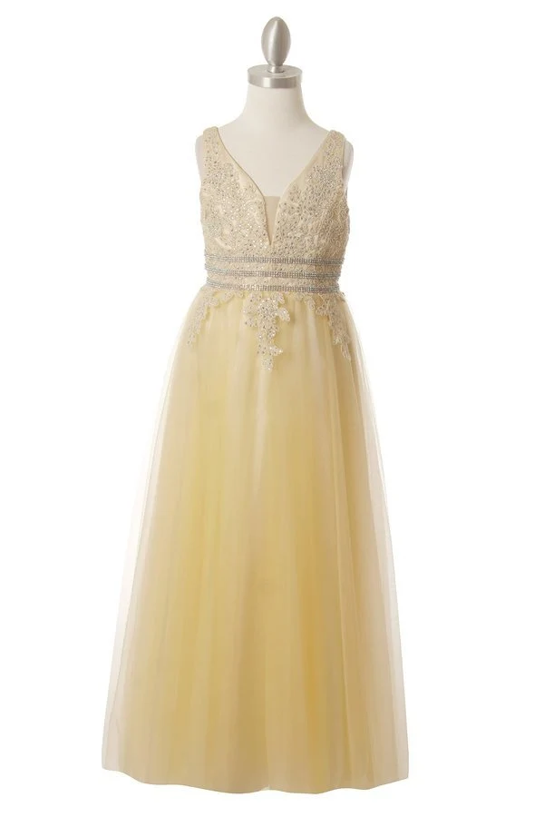Festklänning i sten i tyll från Cinderella Couture USA 5082