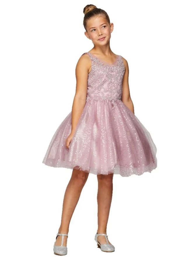 Sequins Tyll Girl Party Dress från Cinderella Couture USA 5088