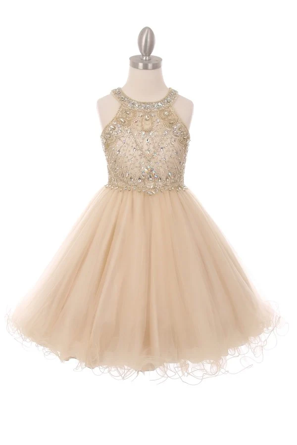 Halter Rhinestone Tyll Festklänning från Cinderella Couture USA AS5022
