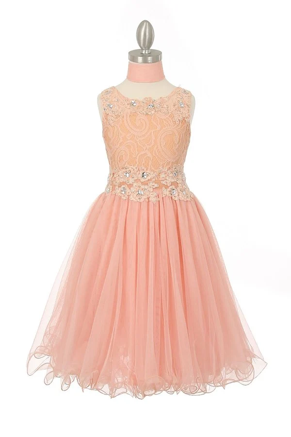 Rhinestone Lace Tulle Girl Party Dress från Cinderella Couture USA AS5010