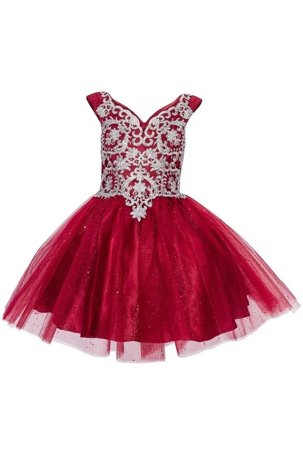Festklänning i tyll i silver från Cinderella Couture USA 5105