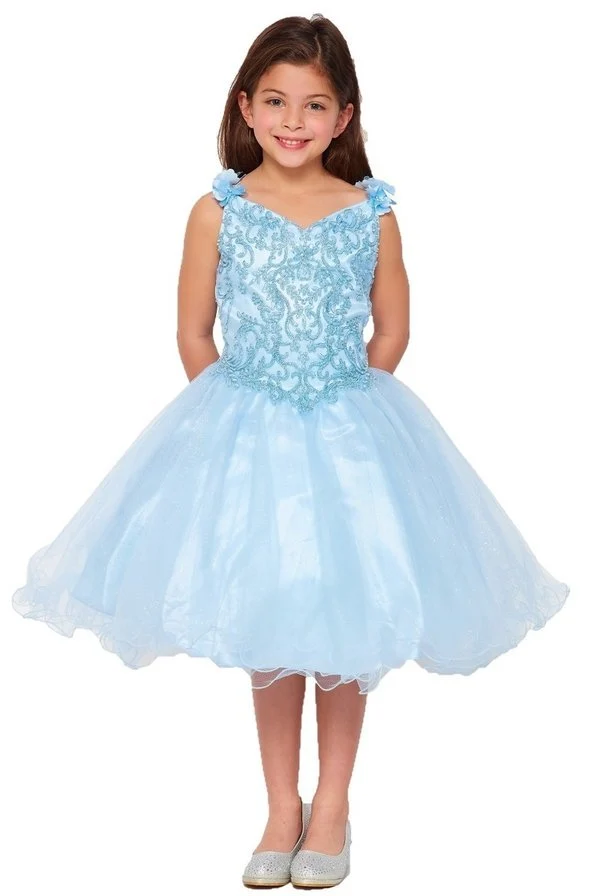 Floral Lace Tylle Girl Party Dress från Cinderella Couture USA AS5130