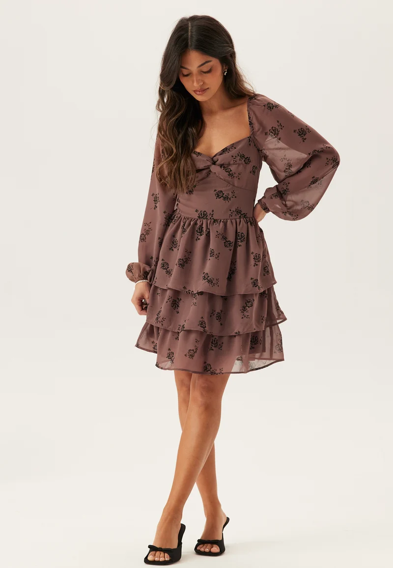 Twist Detail Flounce Dress