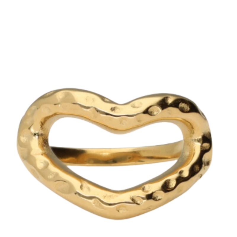 Ring Stmt Open Heart - Gold