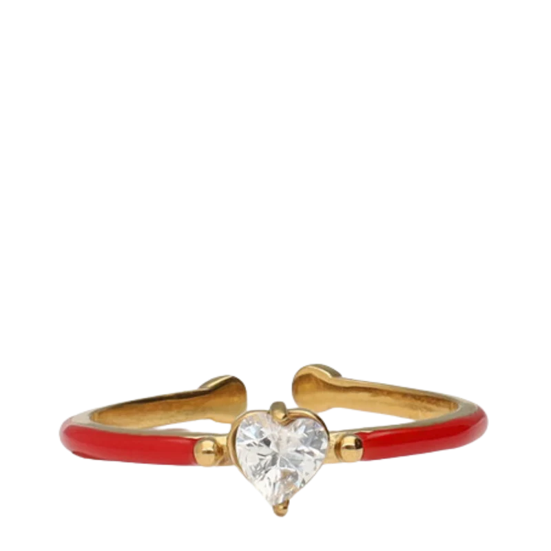 Ring Fine Red Strass - Gold