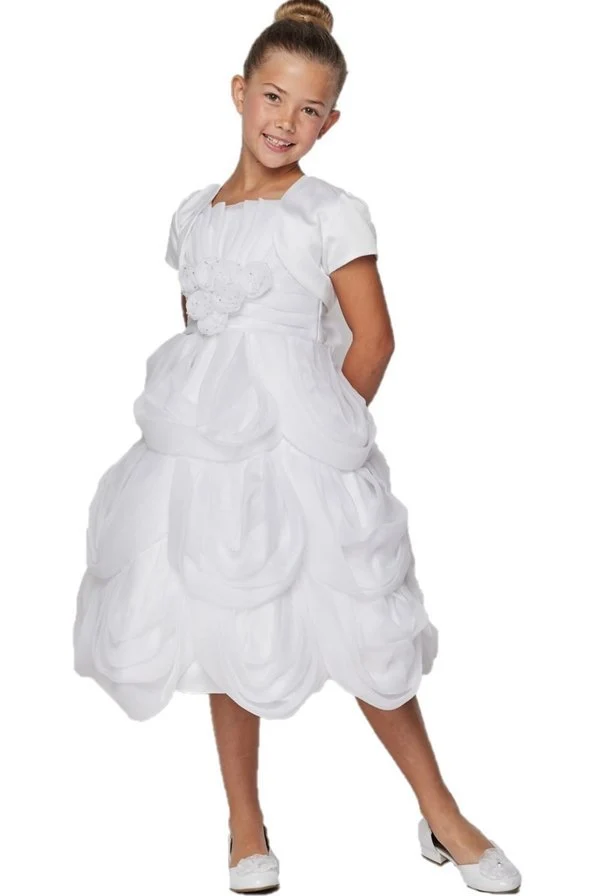 Satin Chiffong Flower Girl Dress från Cinderella Couture USA 62406B