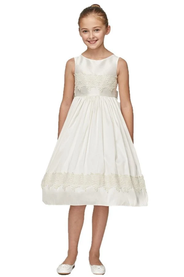 Dupioni Lace Flower Girl Dress från Cinderella Couture USA AS1234