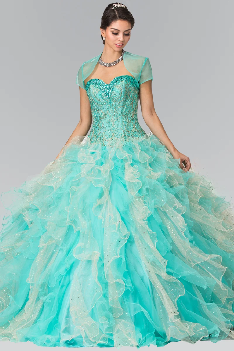 Elizabeth K - GL2210 - Utsmyckad axelbandslös Quinceanera-klänning