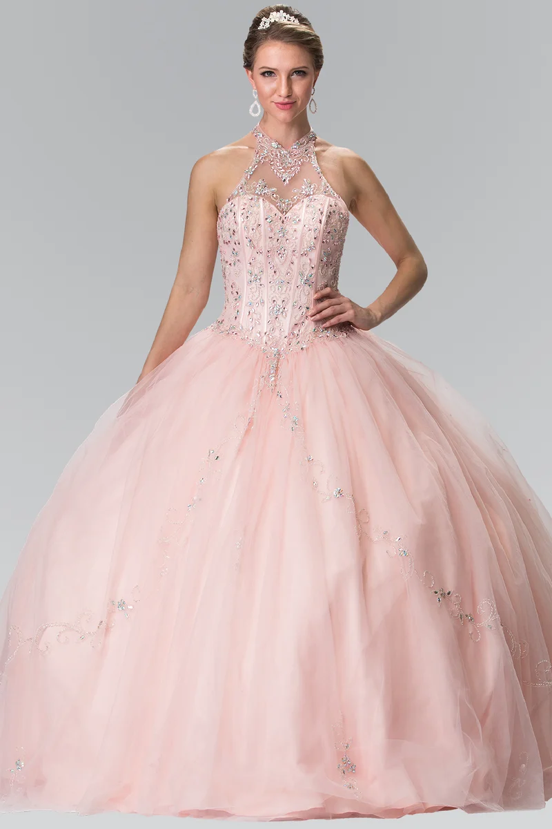 Elizabeth K - GL2348 - Utsmyckad ärmlös Quinceanera-klänning i tyll