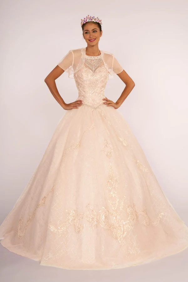 Elizabeth K - GL2600 - Illusion Sweetheart Glitter Quinceanera Klänning
