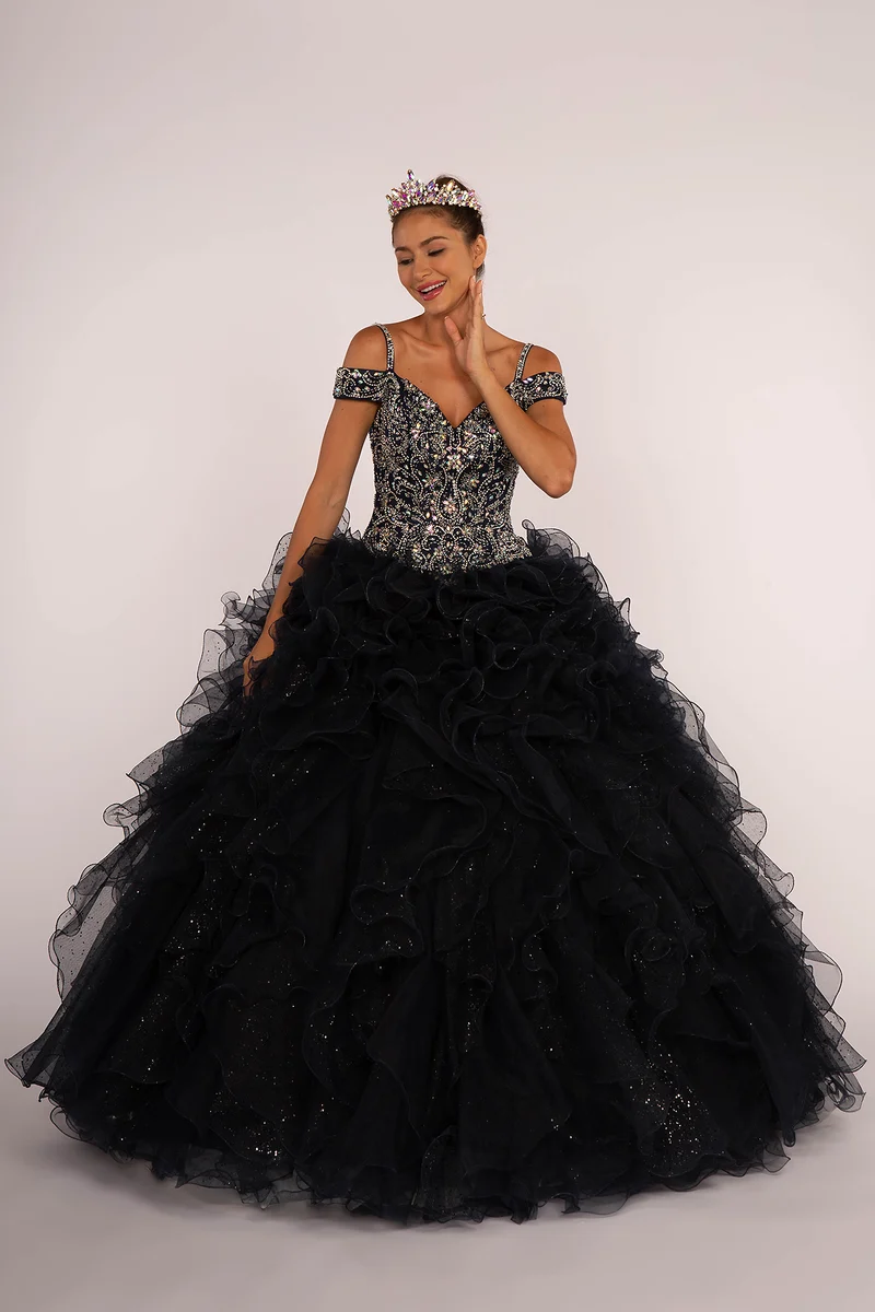 Elizabeth K - GL2516 - Utsmyckad Cut-Away Quinceanera-klänning
