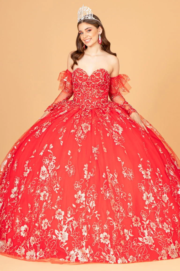 Elizabeth K - GL1944 - Broderad glitter axelbandslös Quinceanera-klänning
