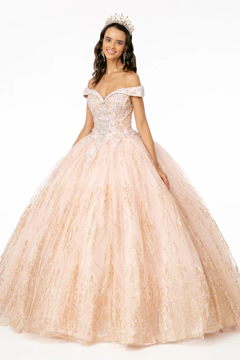 Elizabeth K - GL2910 - Mesh Off The Shoulder Quinceanera-klänning