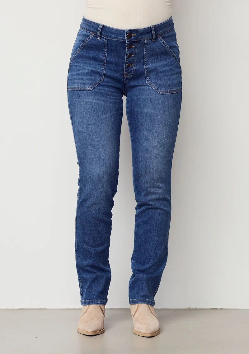 Como Long Jeans - Mid Denim Wash