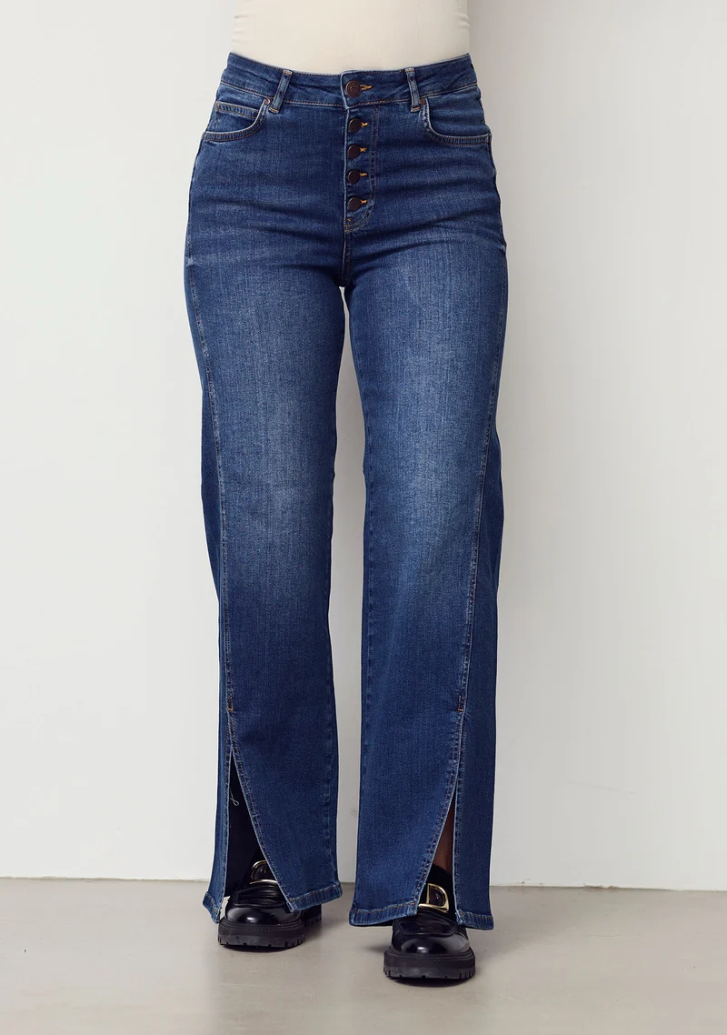Bologna Split Jeans - Dark denim
