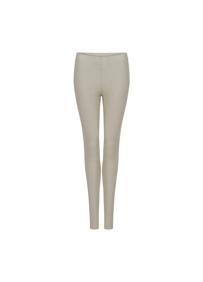 CCH HEART LEATHER LEGGINGS - Cold cream