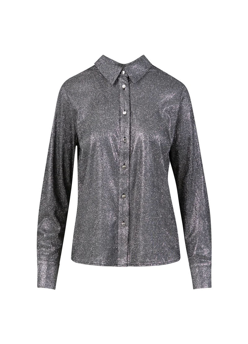 SKIMMER LUREX SKJORTA - Silver/black