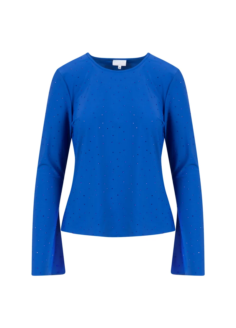 JERSEY TOPP MED STRASS - Rich blue