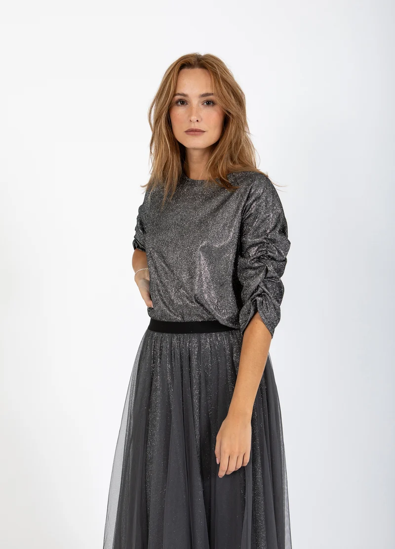 GLITTRANDE TOPP - Silver/black