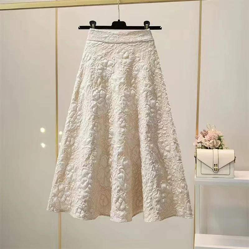 Mia | Blommig Hög Midja Swingkjol Med Elegant Design