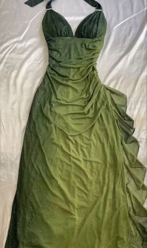 Vackra Halterneck Chiffongbalklänningar
