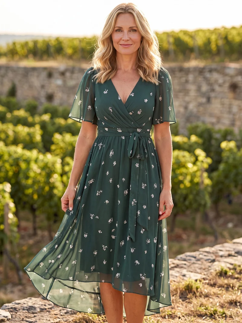Sophie | Elegant V-ringad Sommarklänning för Damer