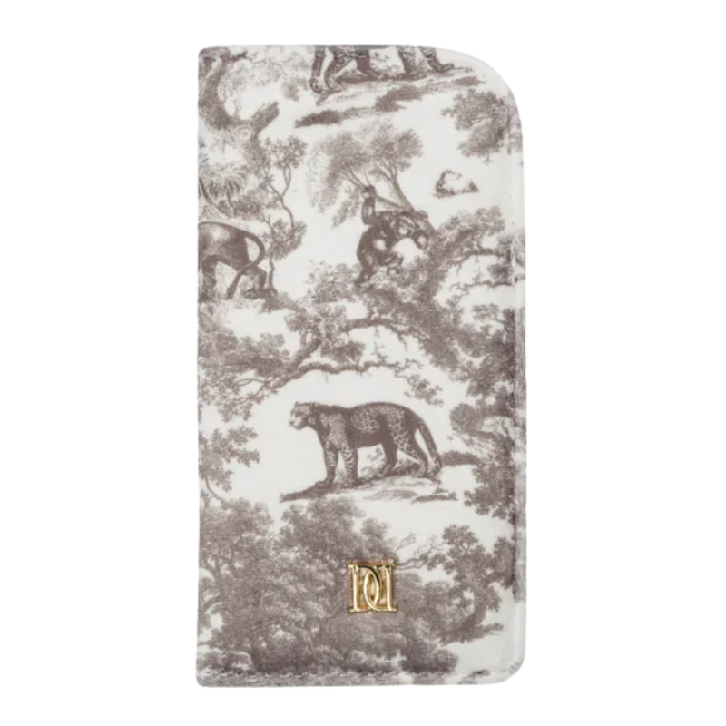Velvet Eyewear Case - Warm Taupe Savannah Pattern
