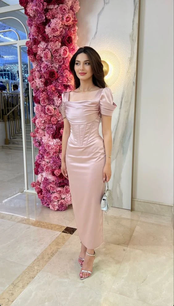 Fantastiska Slidrosa Blush Rosa Mode Balklänningar Sexiga Aftonklänningar