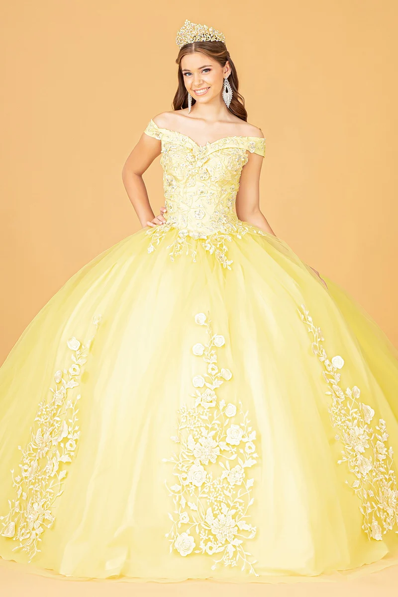 Elizabeth K - GL2802 - Mesh off-shoulder balklänning Quinceanera klänning