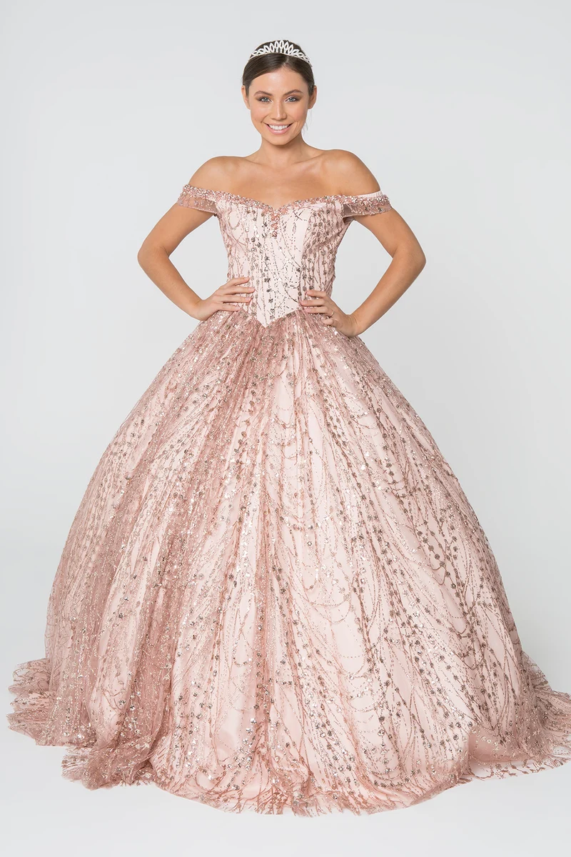 Elizabeth K - GL2831 - Mesh Sweetheart Neck Balklänning Quinceanera Klänning