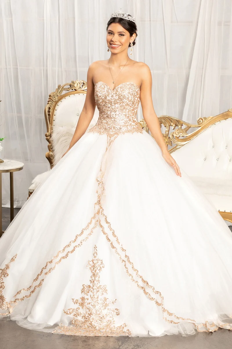 Elizabeth K - GL1973 - Paljett- och glitterutsmyckad Sweetheart Ballgown Quinceanera-klänning