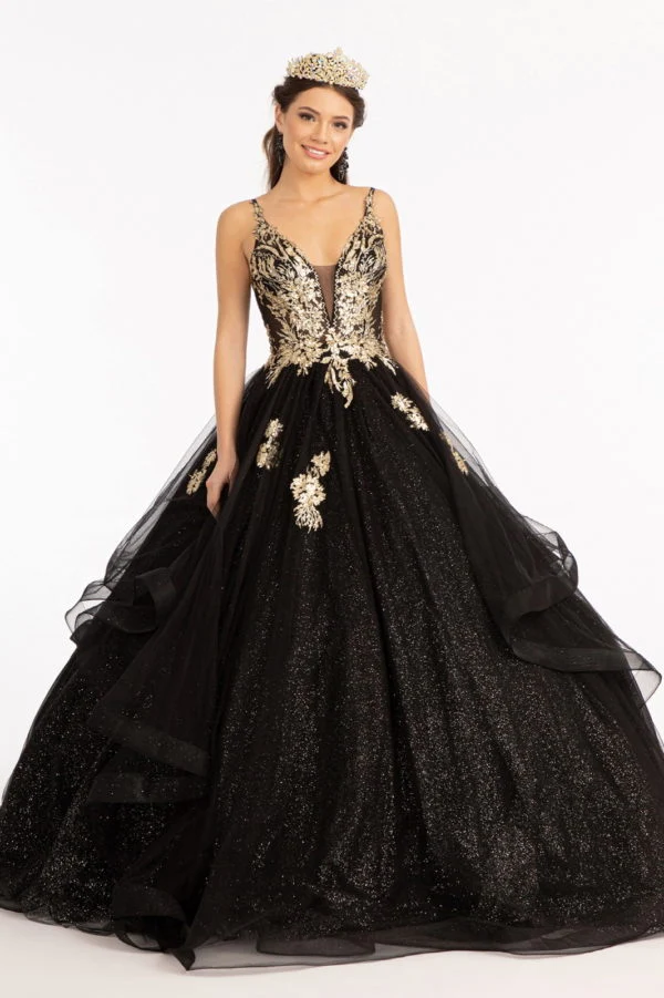 Elizabeth K - GL3021 - Glitter utsmyckad mesh paljett Quinceanera klänning